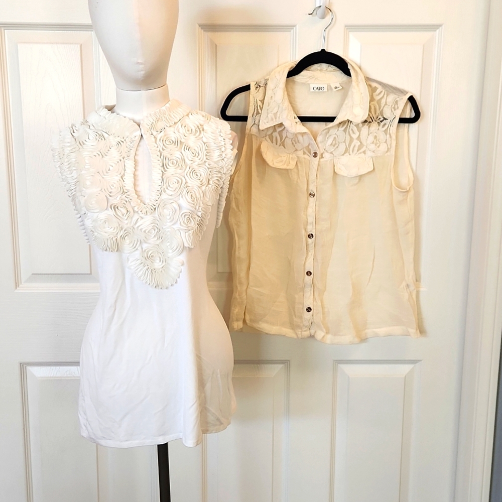 Lot of two womans sleeveless tops